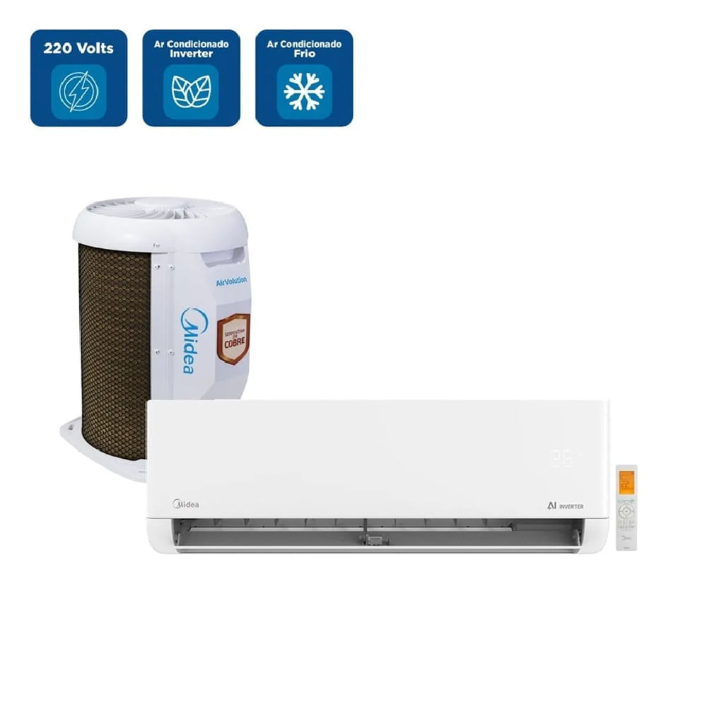 Ar Condicionado Split Midea Inverter AI AirVolution 22000 BTU/h Frio 42EFVCA22M5 - 220 Volts - Image 2