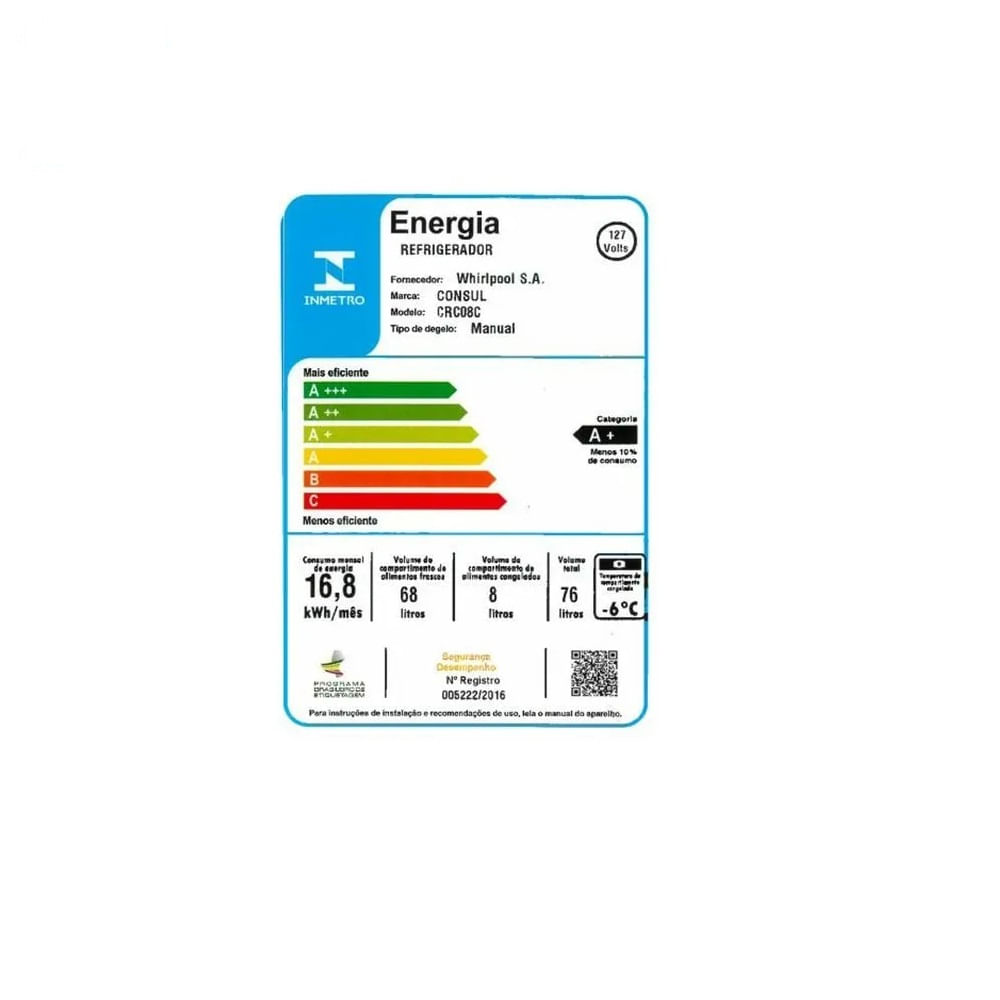 Frigobar Consul 76 Litros com Gaveta Multiuso Branco CRC08CB - 127 Volts - Image 4