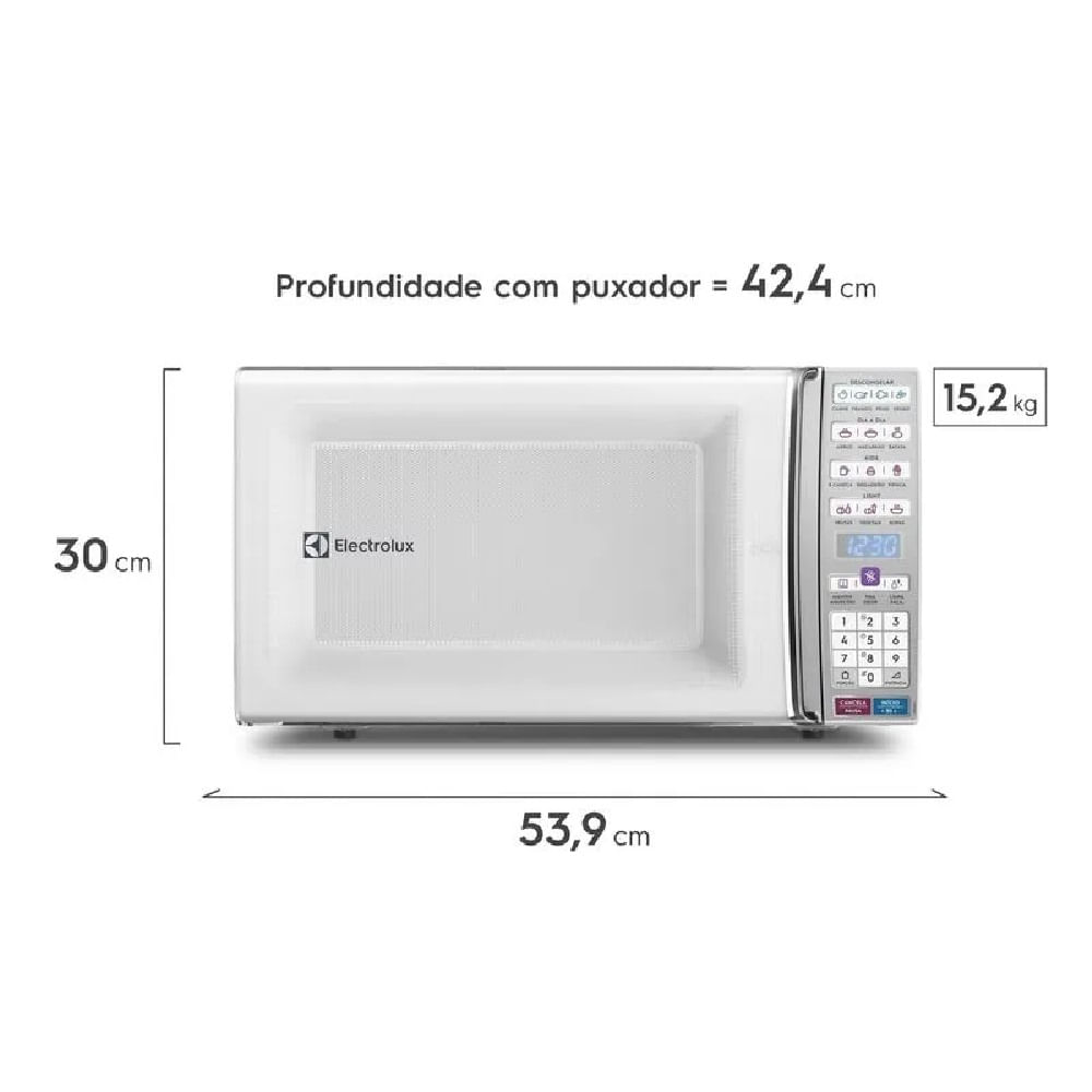 Micro-ondas Electrolux 34 Litros Função Tira Odor e Manter Aquecido Branco MEO44 – 127 Volts - Image 6