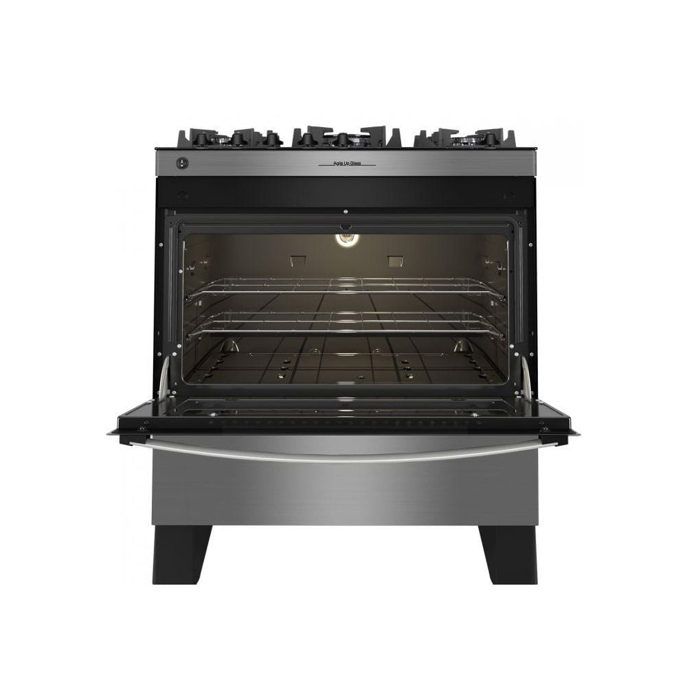 Fogão de Piso Atlas 5 Bocas Agile Up com Mesa de Vidro Inox – Bivolt - Image 3