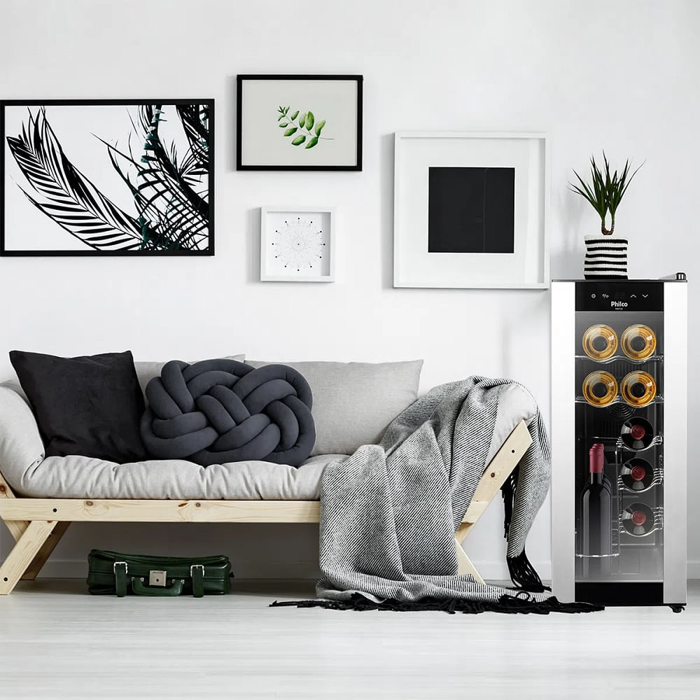 Adega Philco 12 Garrafas Termoelétrica Display Digital Preta e Cinza PAD12S – 127 Volts - Image 6