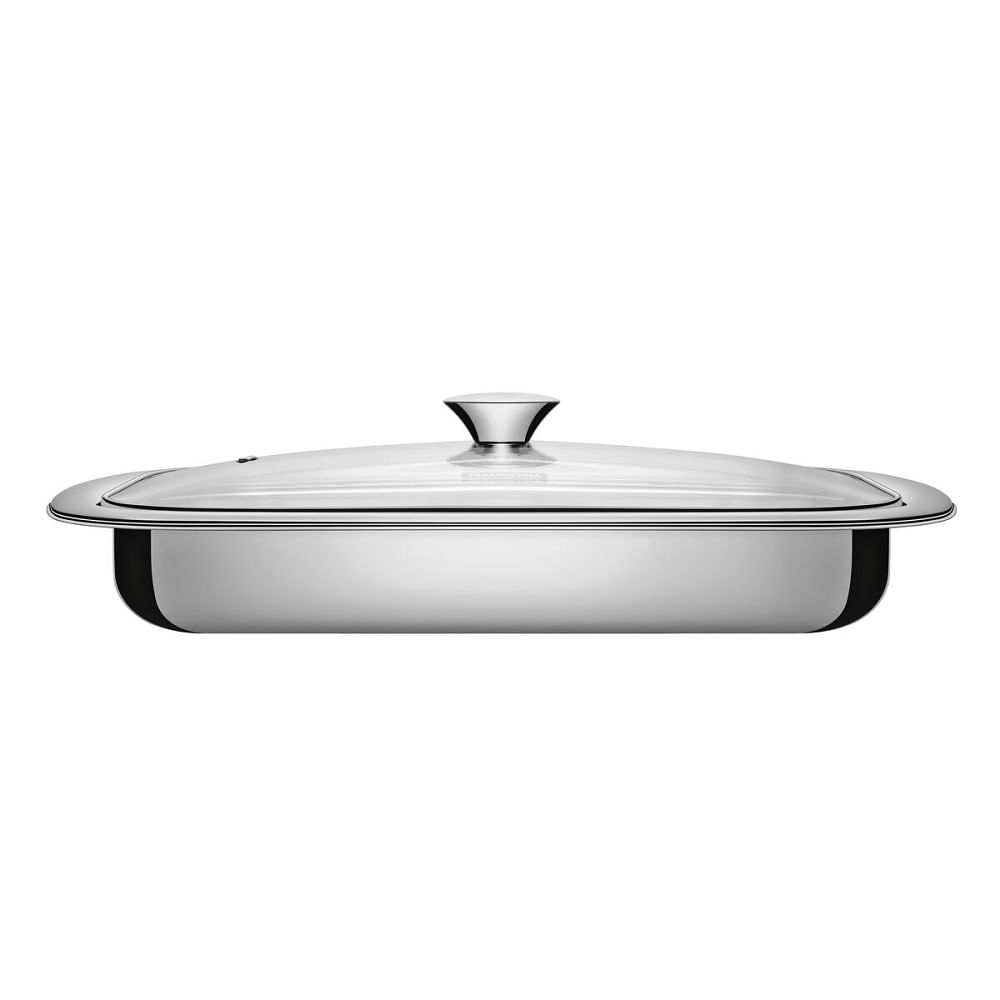 Kit Assadeira Tramontina 3 Peças Cosmos em Aço Inox com Tampa de Vidro - Image 2