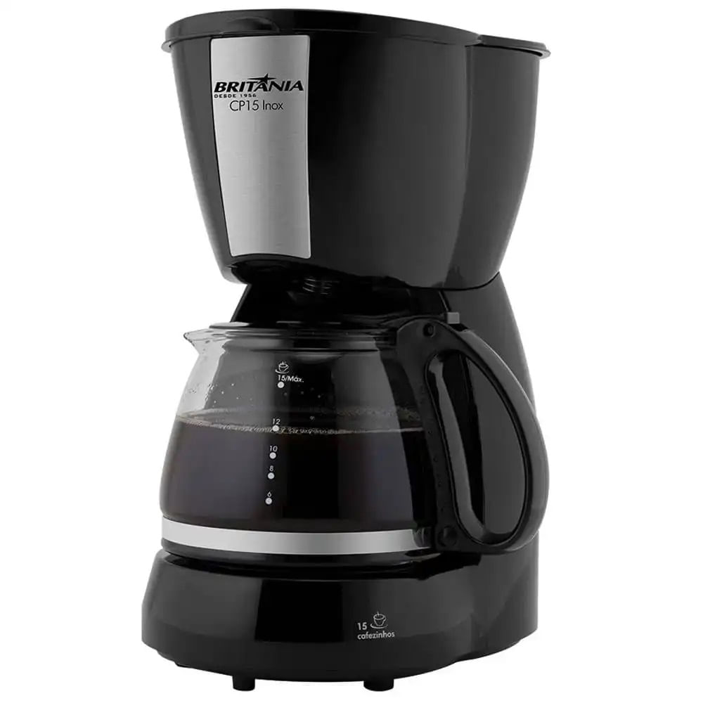 Cafeteira Elétrica Britânia 600ml Preto Inox 127V CP15 - Image 3