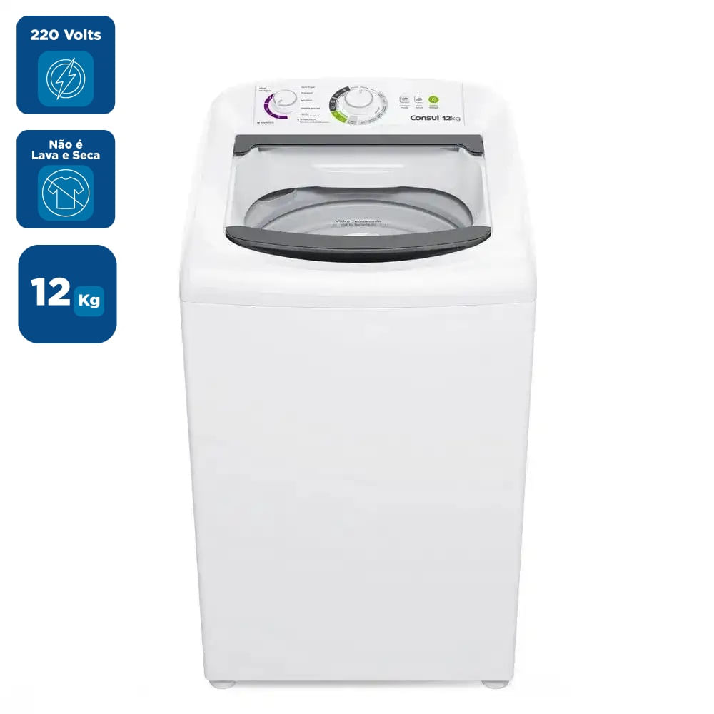 Máquina de Lavar Consul 12 kg com Dosagem Econômica e Ciclo Edredom Branca CWH12BB – 220 Volts - Image 2