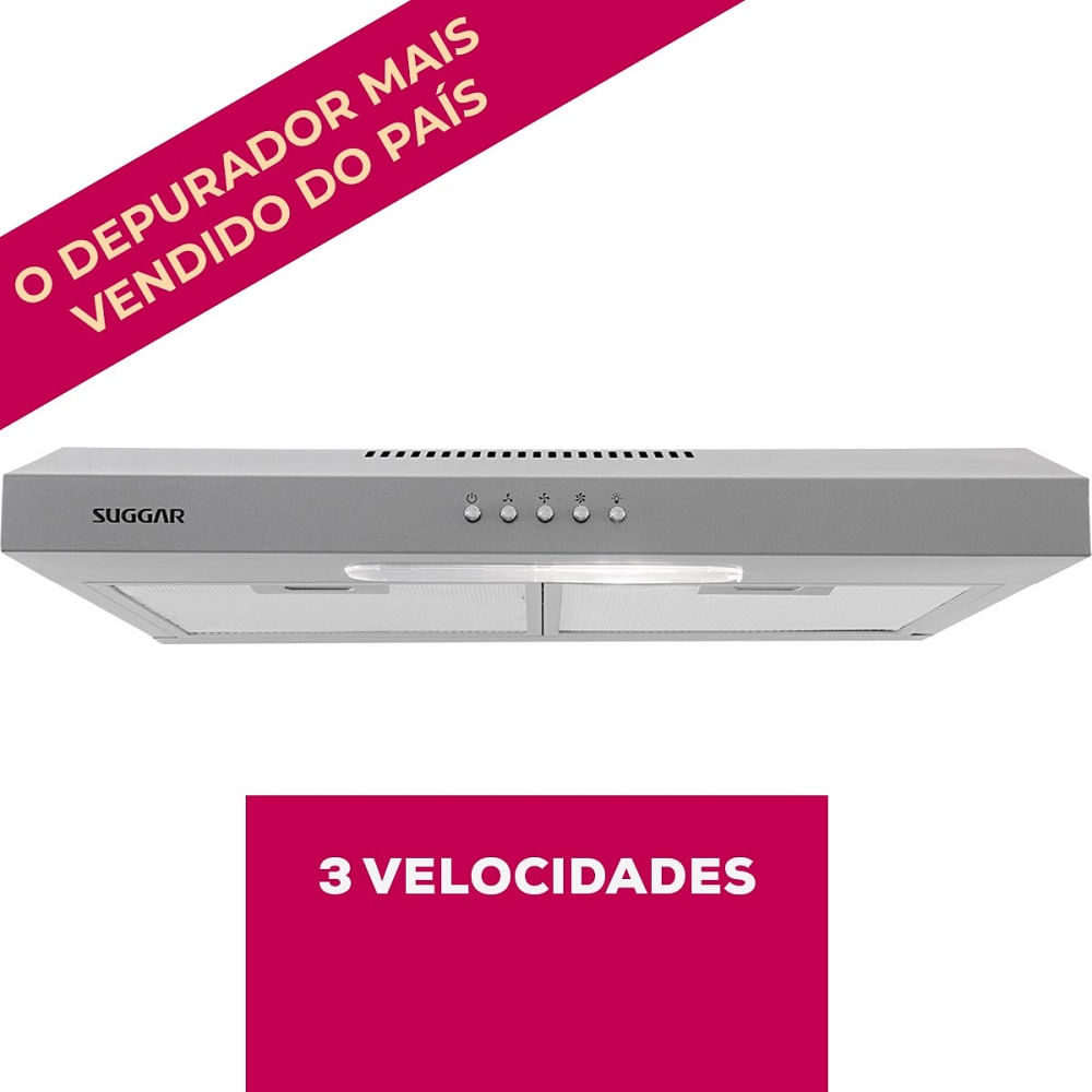 Depurador de Ar Suggar Slim 60cm Prata DPS161PR – 127 Volts - Image 6