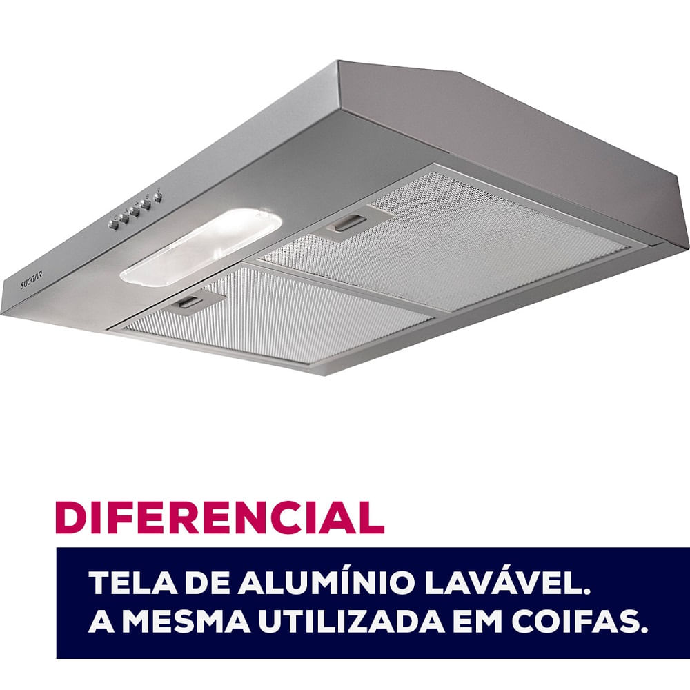 Depurador de Ar Suggar Slim 60cm Prata DPS161PR – 127 Volts - Image 8