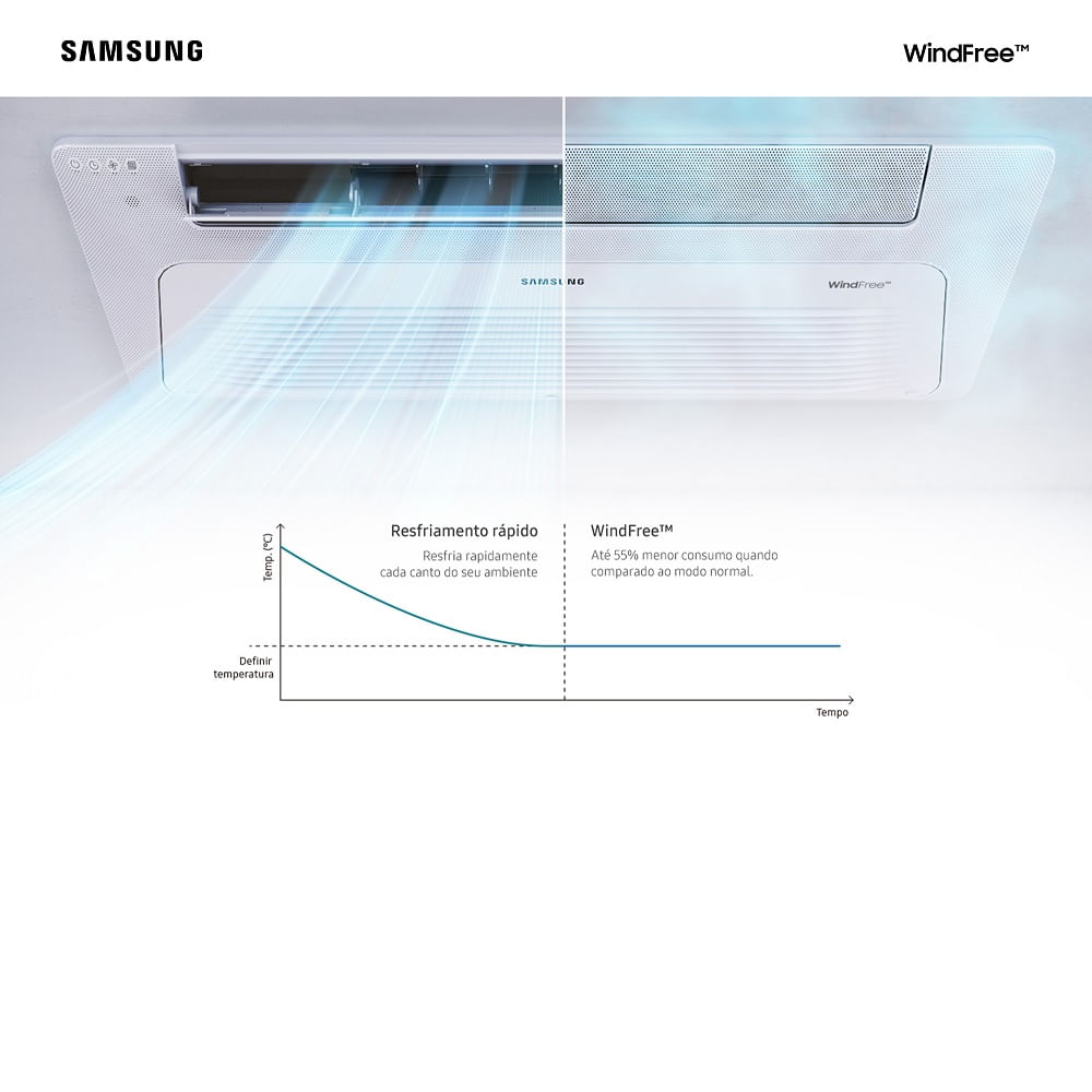 Ar Condicionado Cassete Samsung WindFree 17000 BTU/h Quente e Frio Monofásico AC018DN1DKG/AZ – 220 Volts - Image 9