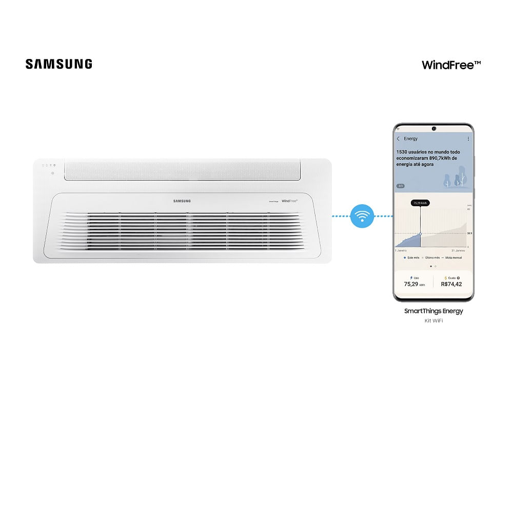 Ar Condicionado Cassete Samsung WindFree 17000 BTU/h Quente e Frio Monofásico AC018DN1DKG/AZ – 220 Volts - Image 6