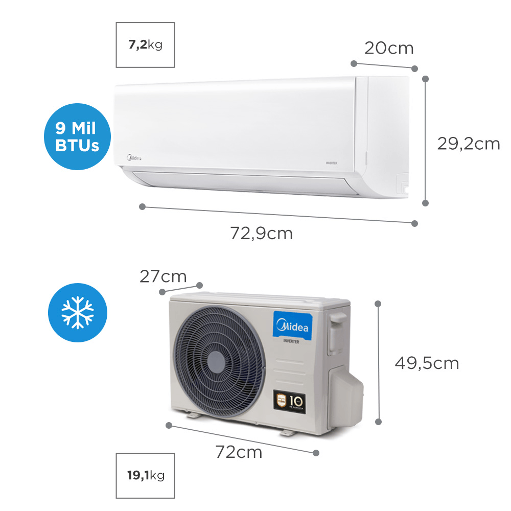 Ar Condicionado Split Hi Wall Inverter Midea Xtreme Save AI Connect 12000 BTU/h Frio 38AGVCJ12M5 – 220 Volts - Image 8
