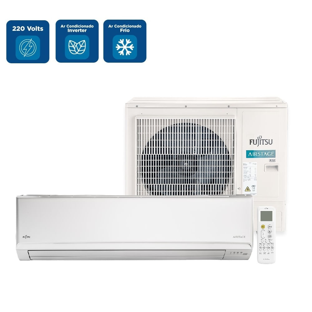 Ar Condicionado Split Hi Wall Inverter Fujitsu Airstage Premium 27000 BTU/h Frio ASBH27CMTA - 220 Volts - Image 2