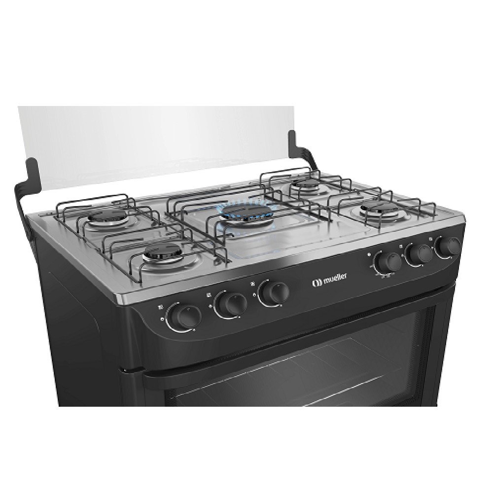 Fogão de Piso Mueller 5 Bocas Mesa Inox Preto MFI5BA - Image 4