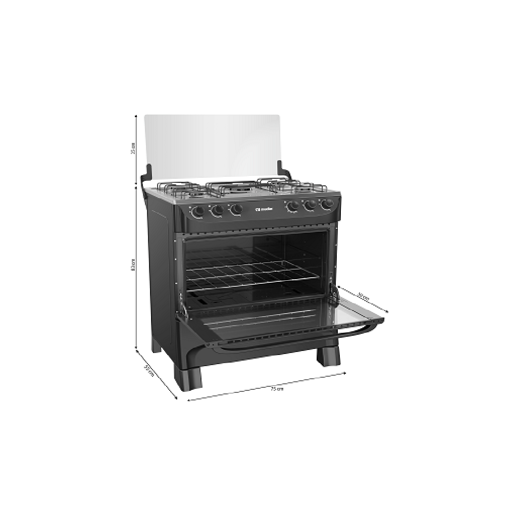 Fogão de Piso Mueller 5 Bocas Mesa Inox Preto MFI5BA - Image 7