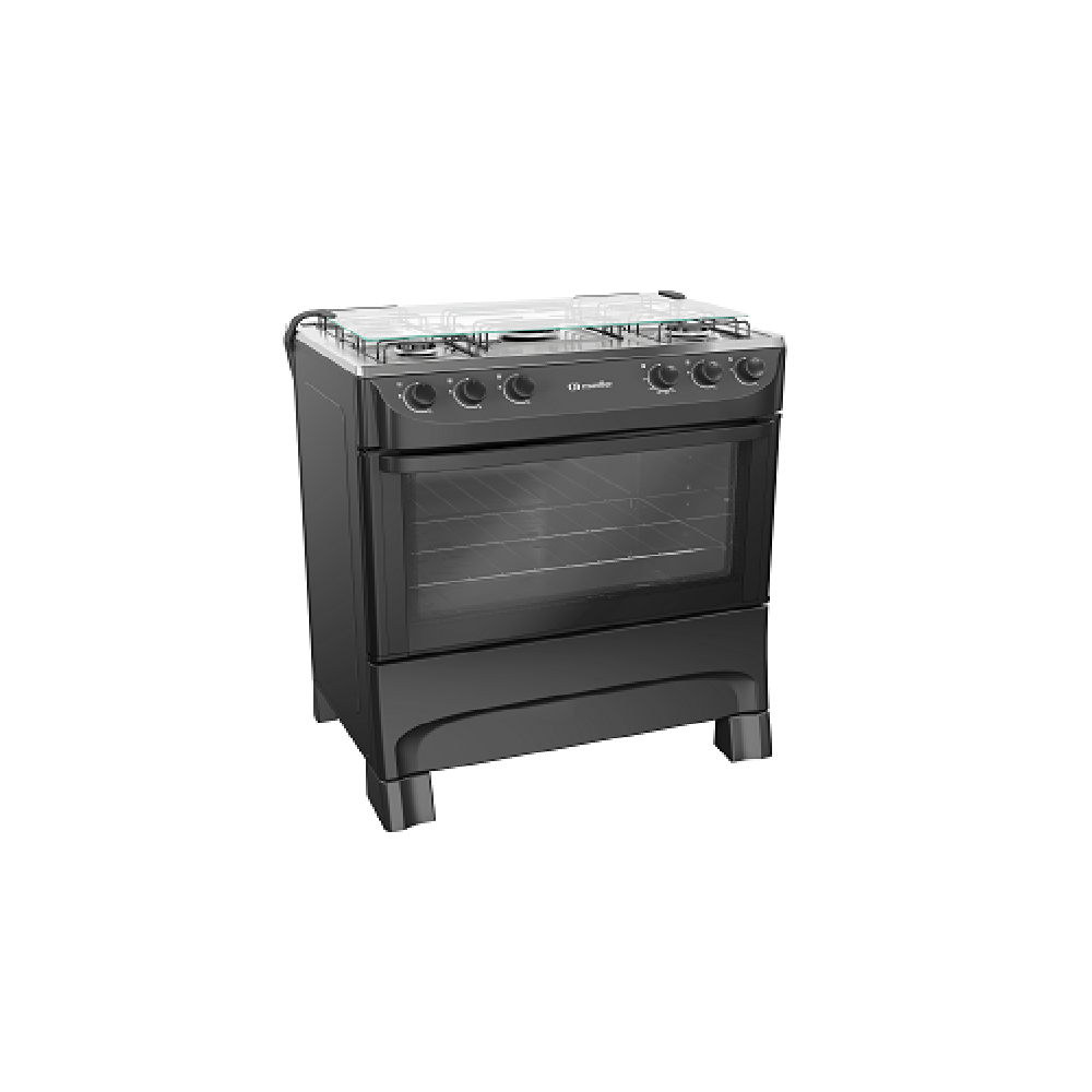 Fogão de Piso Mueller 5 Bocas Mesa Inox Preto MFI5BA - Image 2