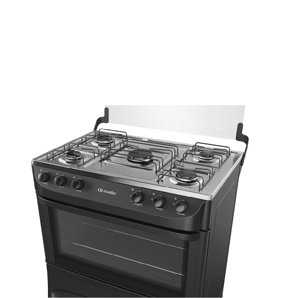 Fogão de Piso Mueller 5 Bocas Mesa Inox Preto MFI5BA - Image 5