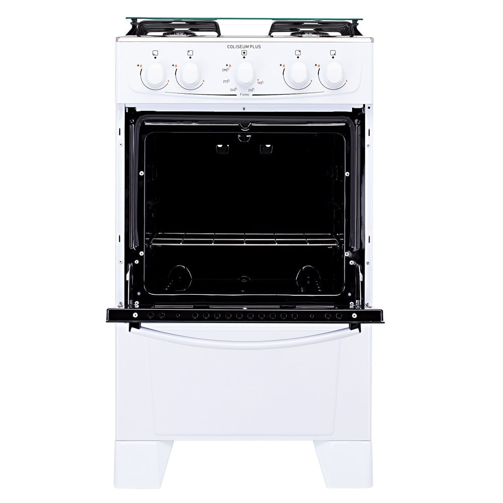 Fogão de Piso Atlas 4 Bocas Com Mesa Inox Coliseum Plus Branco - Image 2