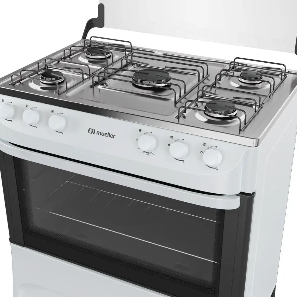 Fogão de Piso Mueller 5 Bocas Mesa Inox Branco MFI5BA - Image 4