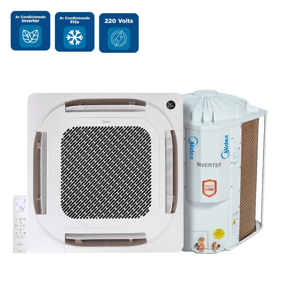 Ar Condicionado Split Cassete Inverter Midea 24000 BTU/h Frio Monofásico 38TVCD24515MM – 220 Volts - Image 2
