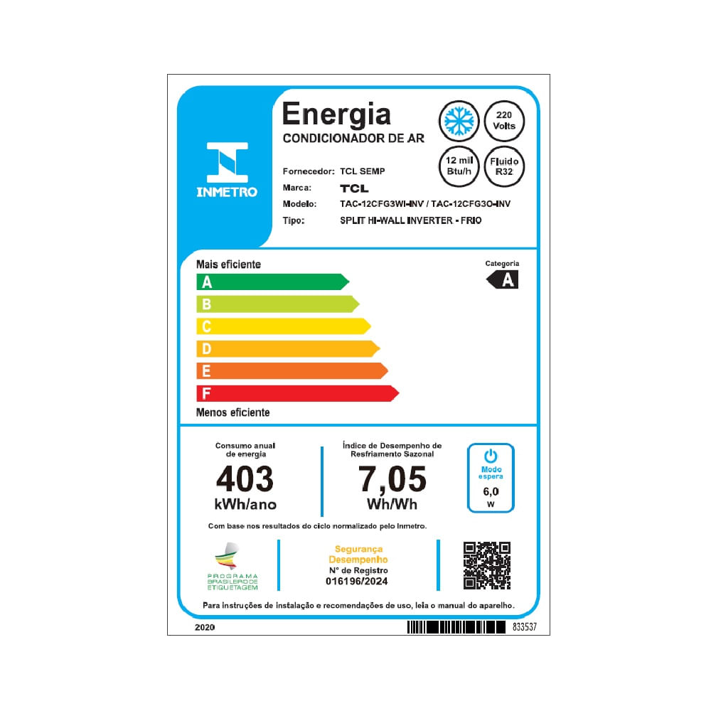 Ar Condicionado Split Inverter TCL FreshIN 3.0 12000 BTU/h Frio TAC-12CFG3WI-INV - 220 Volts - Image 13