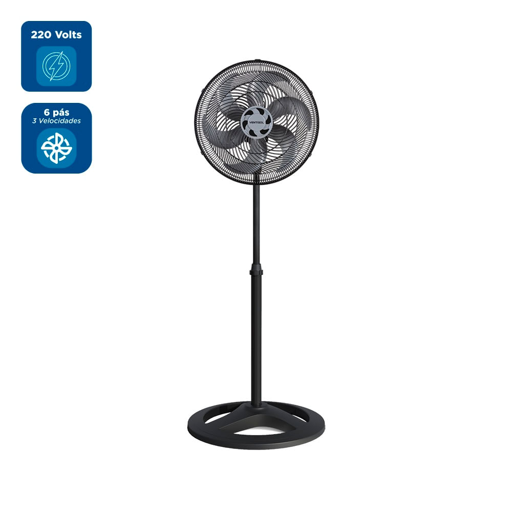 Ventilador de Coluna Ventisol 40cm Turbo 6 Pás Preto VOC40 - 220 Volts - Image 2