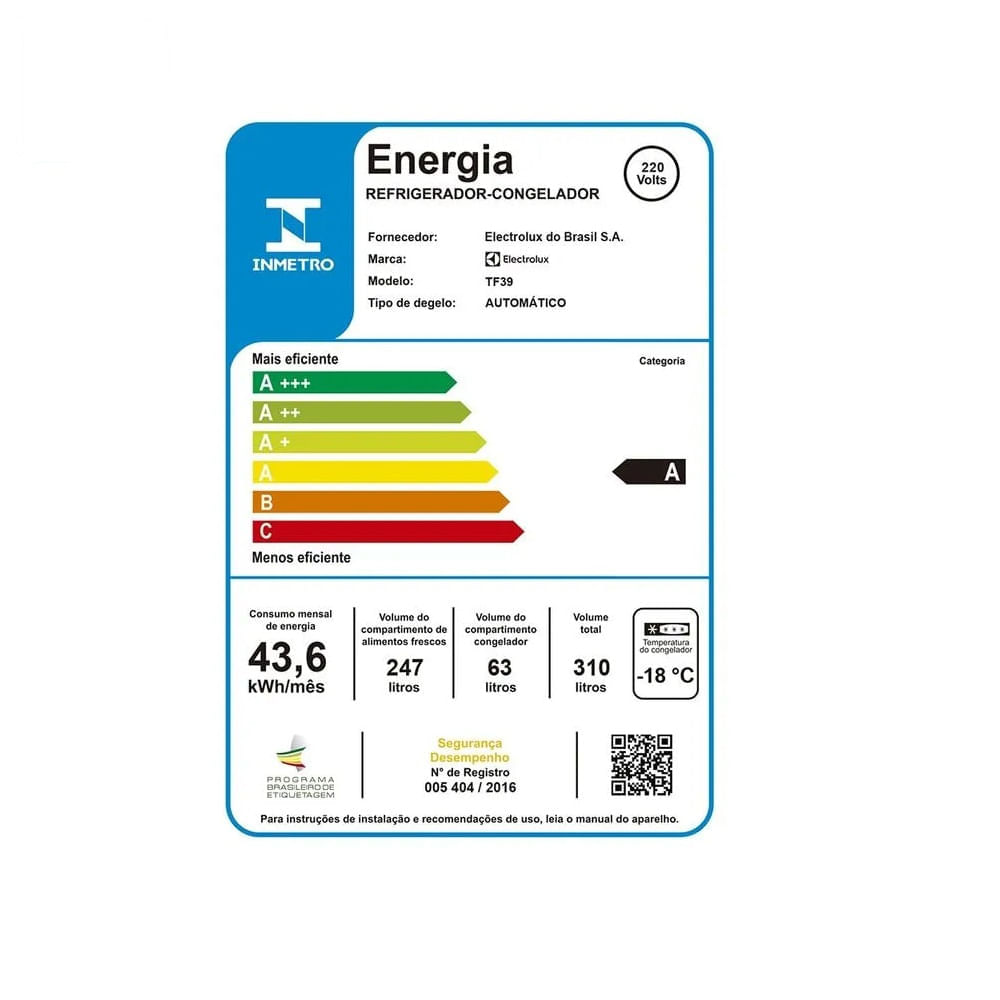 Refrigerador Electrolux Frost Free 310 Litros Branco TF39 – 220 Volts - Image 7