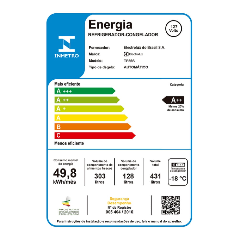 Refrigerador Electrolux Top Freezer 431 Litros Frost Free Platinum TF55S – 127 Volts - Image 7