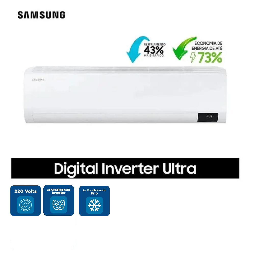 Ar Condicionado Split Hi Wall Inverter Samsung Digital Ultra 22000 BTU/h Frio AR24TVHZDWKNAZ – 220 Volts - Image 2