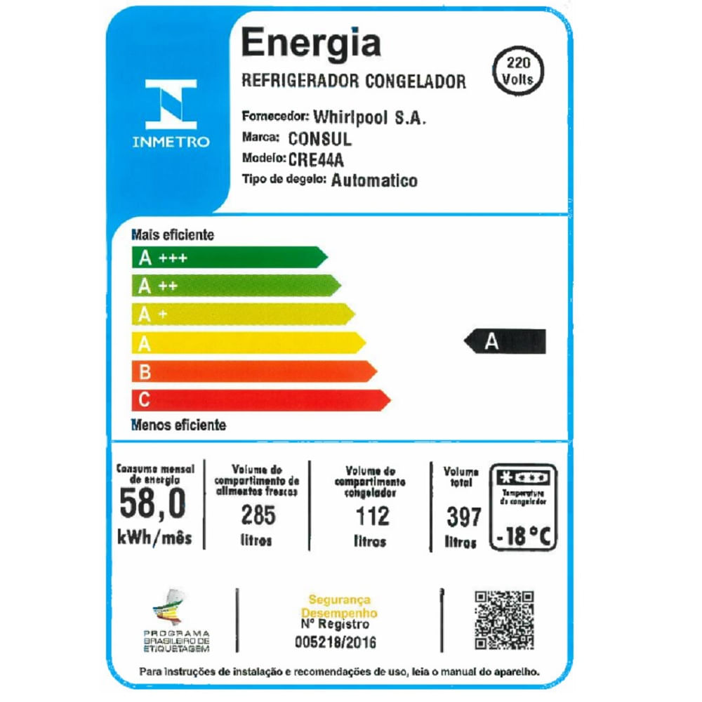 Refrigerador Consul Frost Free Duplex 397 Litros com Freezer Embaixo Branca CRE44AB – 220 Volts - Image 7
