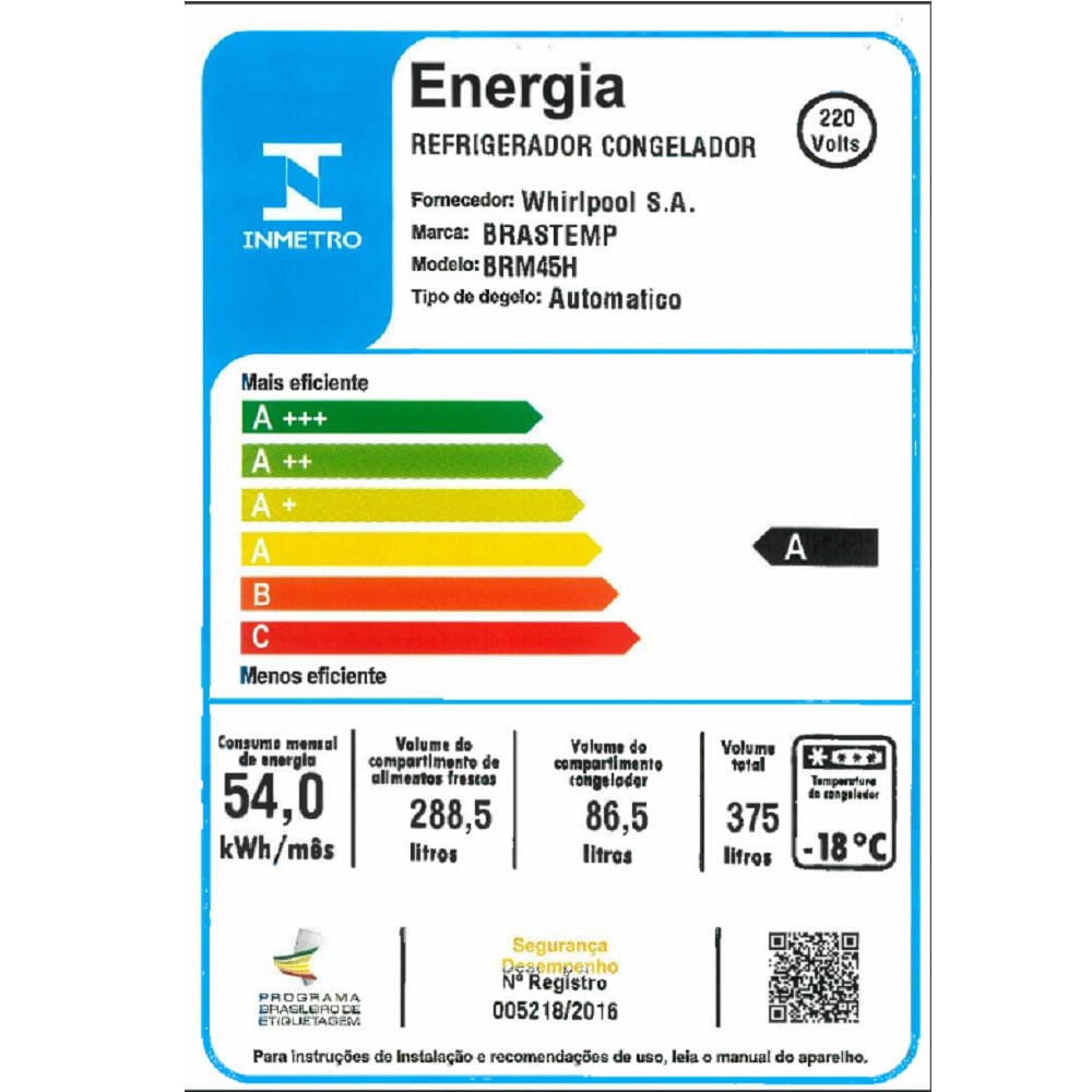 Refrigerador Brastemp Frost Free Duplex 375 Litros com Espaço Adapt Branco BRM45HB – 220 Volts - Image 6
