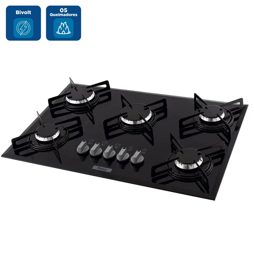 Cooktop Philco 5 Bocas Cook Chef 5 Preto - Bivolt - Image 2