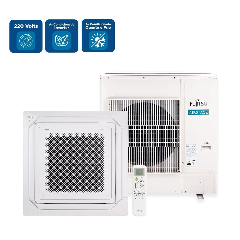 Ar Condicionado Split Cassete Inverter Fujitsu Airstage Premium 45000 BTU/h Quente e Frio Monofásico AUBH45KRLB - 220 Volts - Image 2