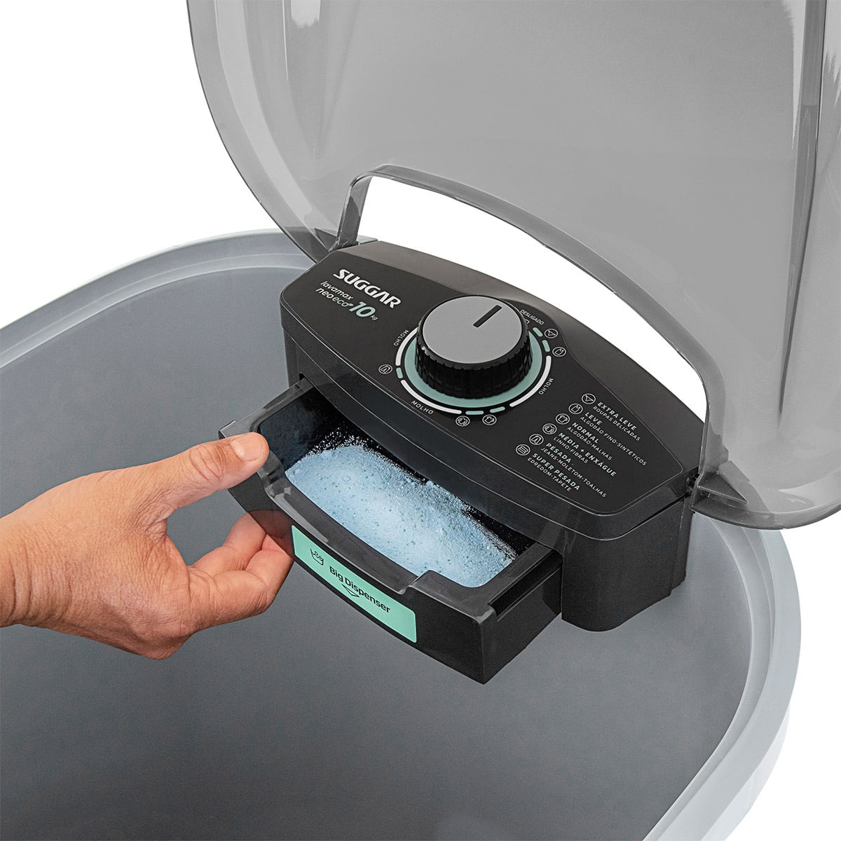 Lavadora de Roupas Suggar 10Kg Lavamax Neo Eco Prata LE1011PR – 127 Volts - Image 8