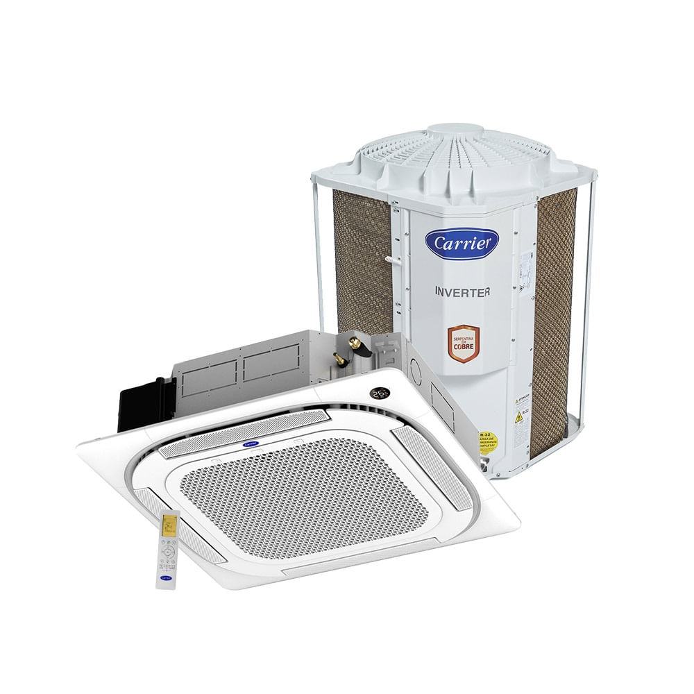 Ar Condicionado Split Cassete Inverter Carrier Connect R32 48000 BTU/h Quente e Frio Monofásico 40KVQD48C5 – 220 Volts
