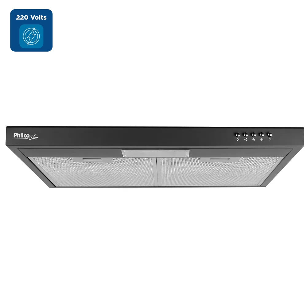 Depurador de Ar Slim Philco 60cm 3 Velocidades com Exaustor e Manta de Carvão Preto 220V – PDR60P - Image 2