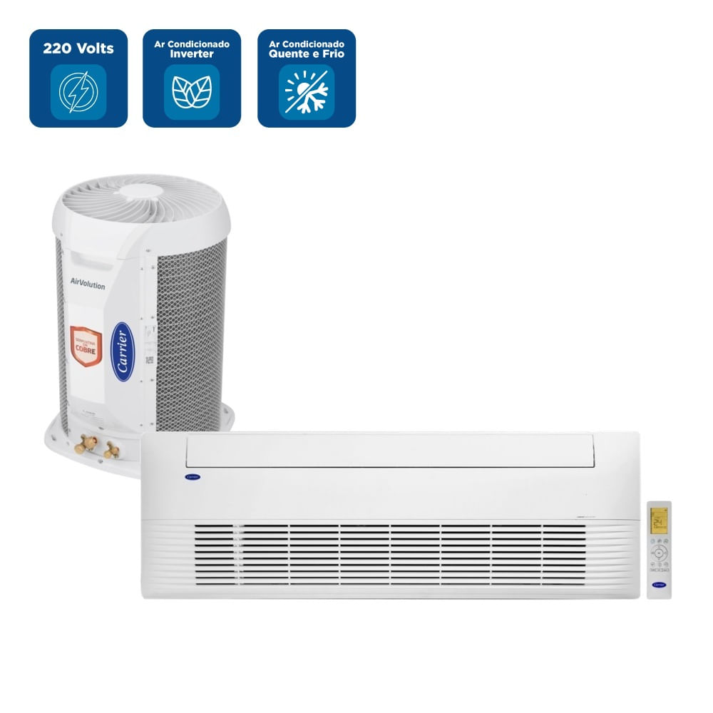 Ar Condicionado Split Cassete 1 Via Inverter Carrier 12000 BTU/h Quente e Frio Monofásico 40KVQOF12C5 - 220 Volts - Image 2