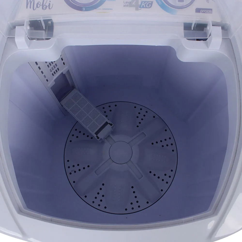 Lavadora de Roupas Semiautomática Praxis Mobi 4kg Branca - 220 Volts - Image 7