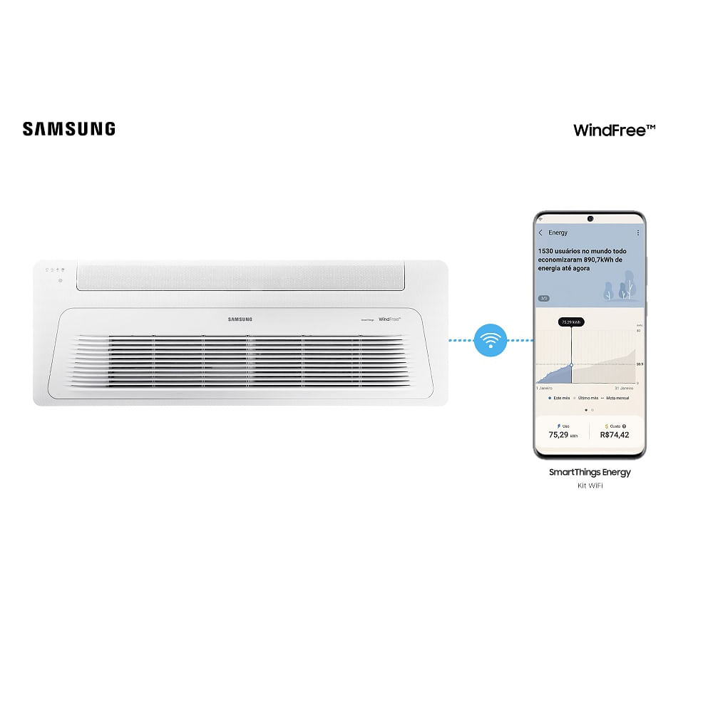 Ar Condicionado Cassete Samsung Wind Free Inverter 24000 BTU/h Quente e Frio Monofásico AC024DN1DKG/AZ – 220 Volts - Image 6