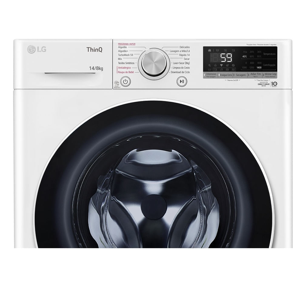 Lava e Seca LG 14Kg Smart com Inteligência Artificial AIDD Branca VC4 CV5014WC4A - 220 Volts - Image 6