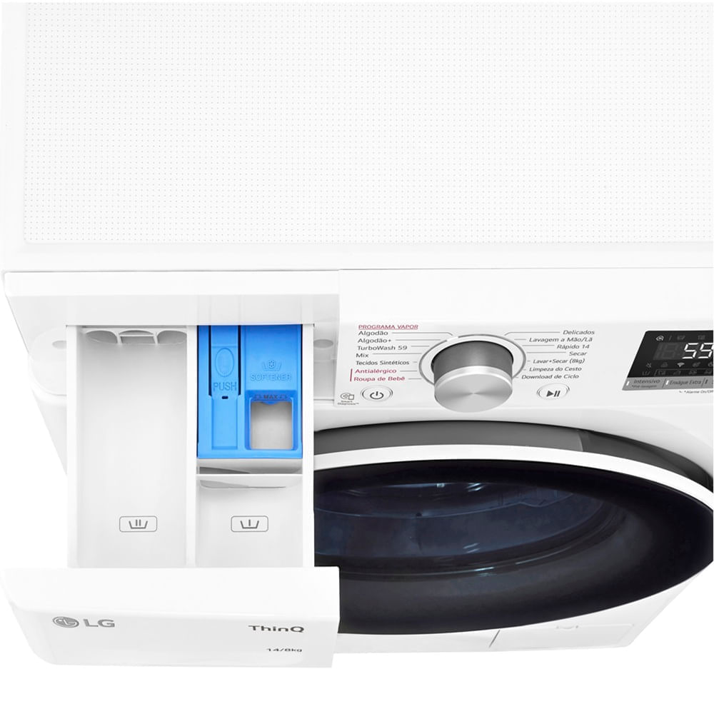 Lava e Seca LG 14Kg Smart com Inteligência Artificial AIDD Branca VC4 CV5014WC4A - 220 Volts - Image 7