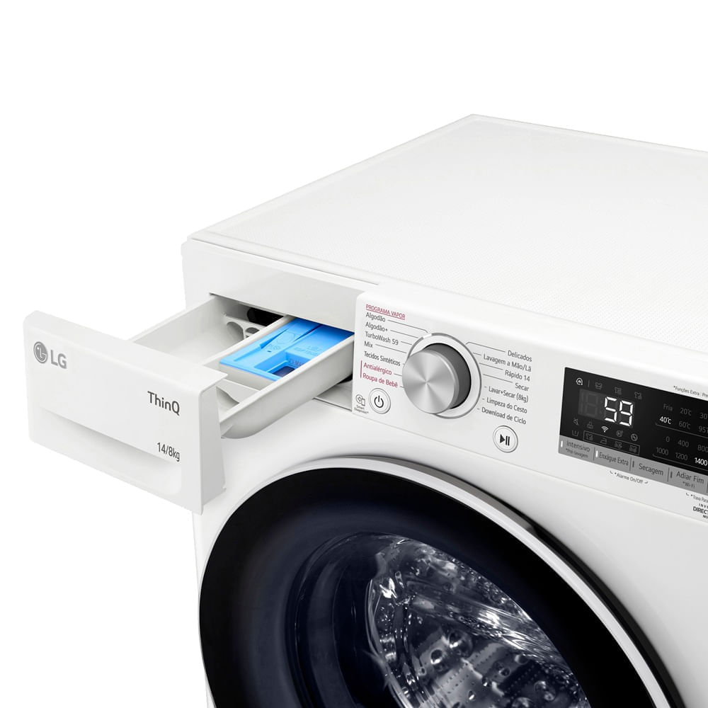 Lava e Seca LG 14Kg Smart com Inteligência Artificial AIDD Branca VC4 CV5014WC4A - 220 Volts - Image 5