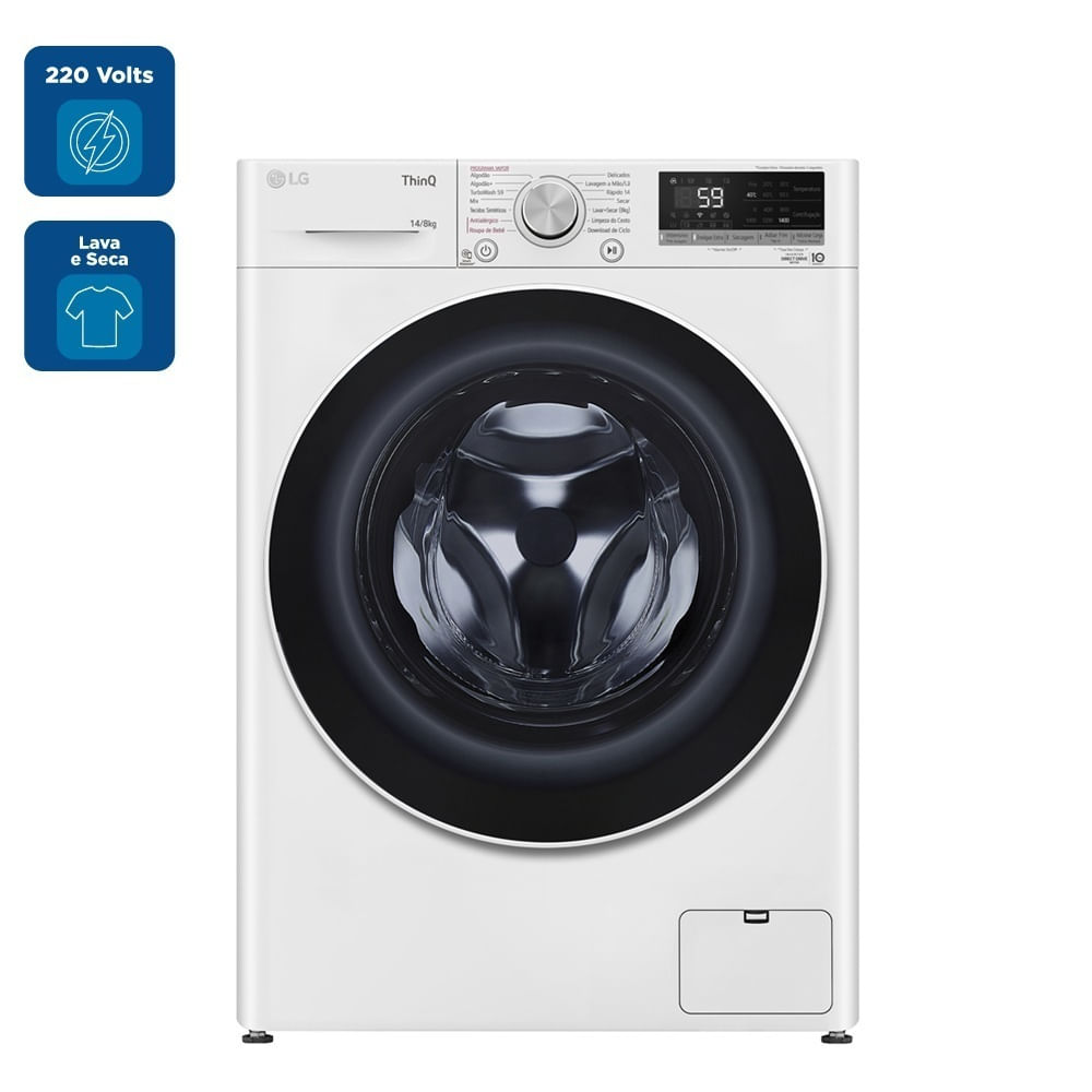 Lava e Seca LG 14Kg Smart com Inteligência Artificial AIDD Branca VC4 CV5014WC4A - 220 Volts - Image 2