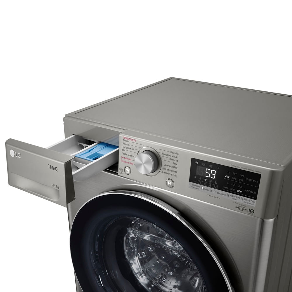 Lava e Seca LG 14Kg Smart com Inteligência Artificial AIDD Inox VC4 CV5014PC4A - 220 Volts - Image 7
