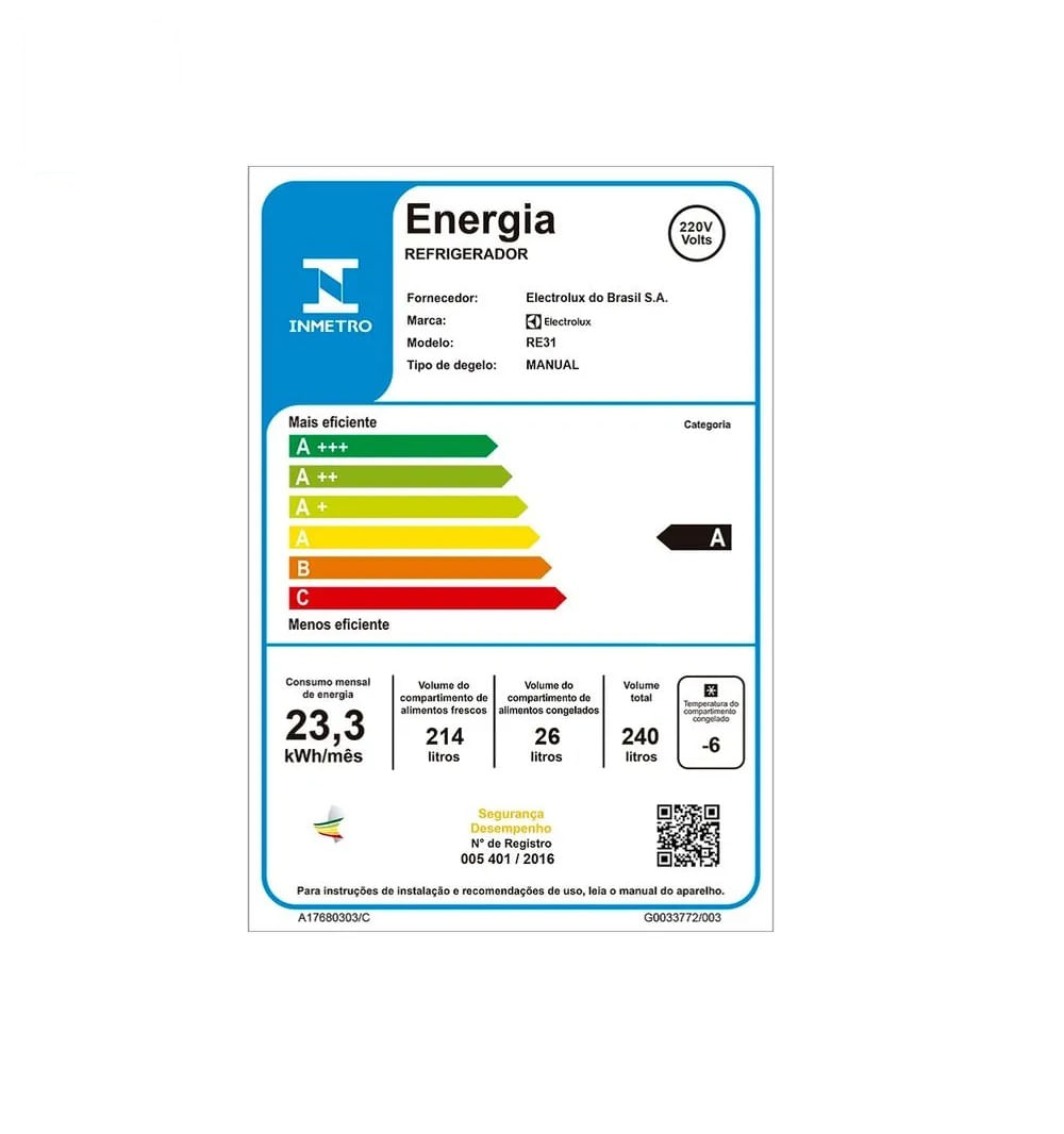 Refrigerador Electrolux 240 Litros Branco RE31 - 220 Volts - Image 10