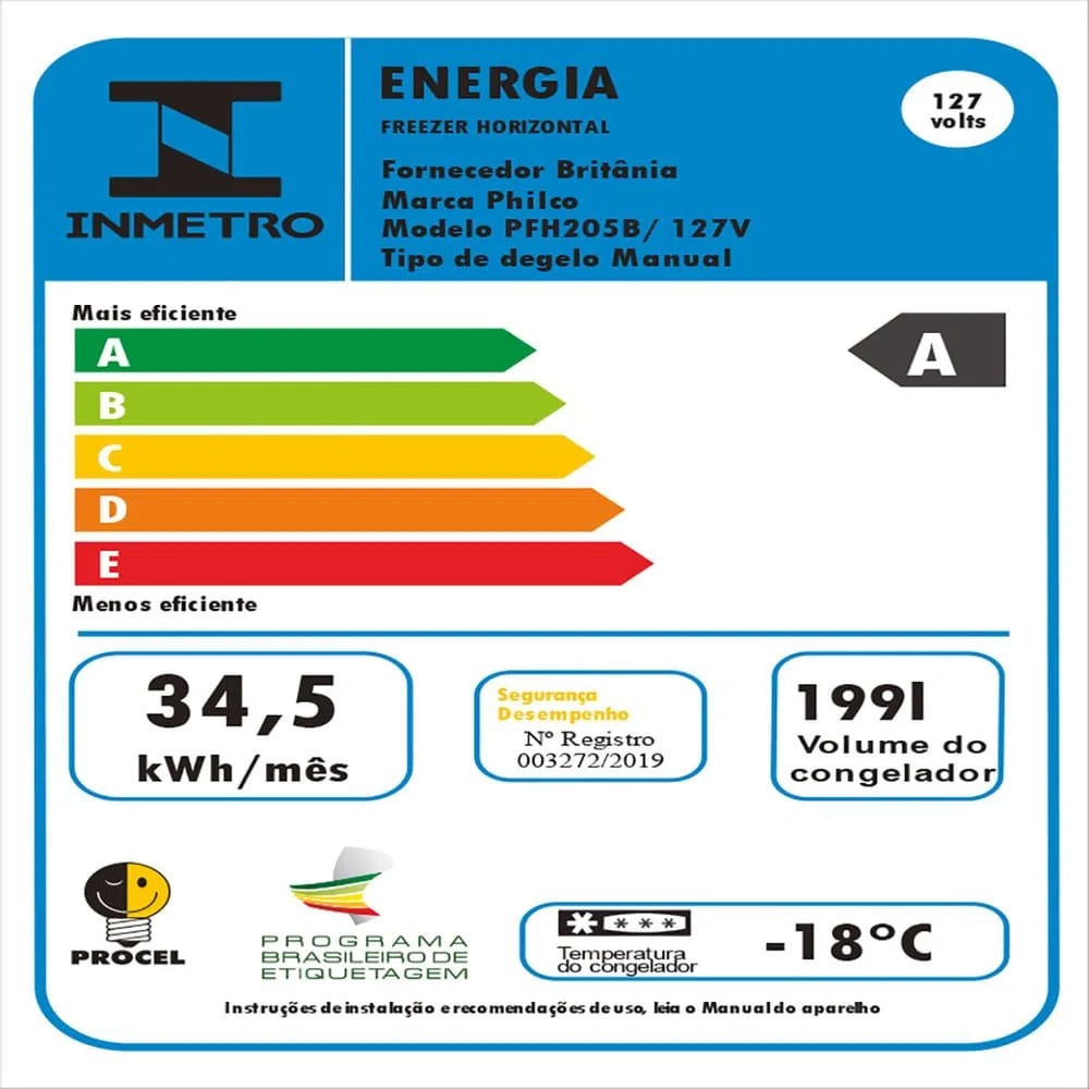 Freezer Horizontal Philco 199 Litros 1 Porta Branco PFH205B - 220 Volts - Image 3