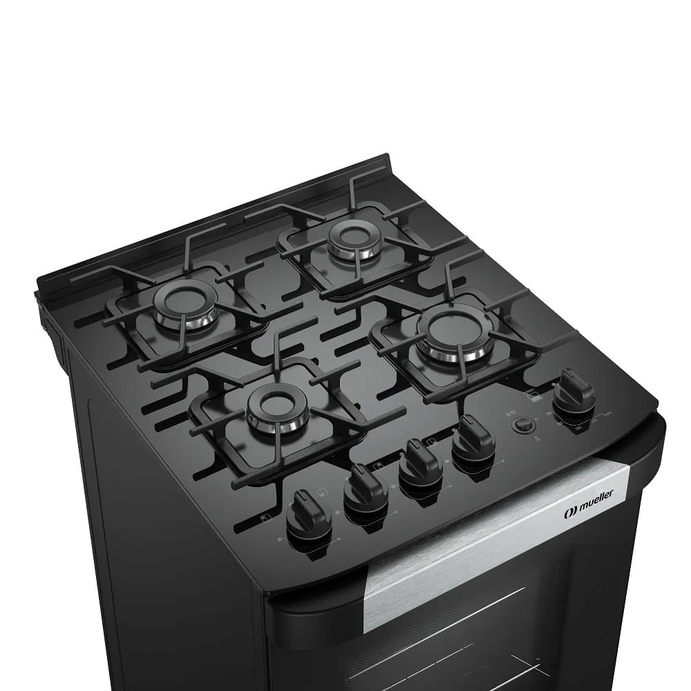 Fogão de Piso Mueller 4 Bocas Decorato Vetro Preto – Bivolt - Image 8