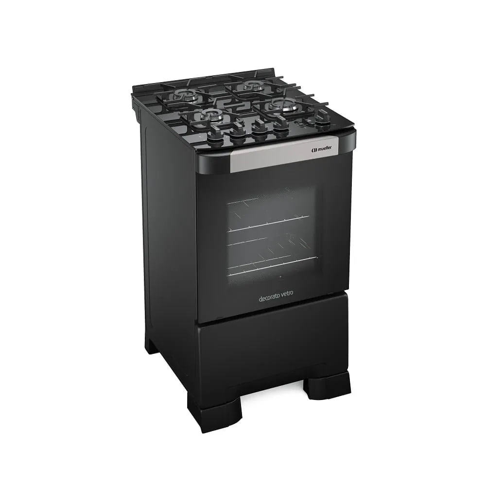 Fogão de Piso Mueller 4 Bocas Decorato Vetro Preto – Bivolt - Image 7