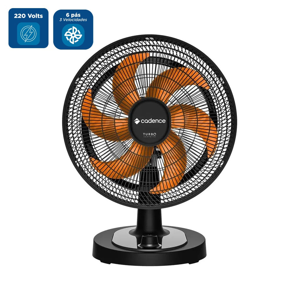Ventilador Cadence Preto e Laranja VTR478 - 220 Volts - Image 2