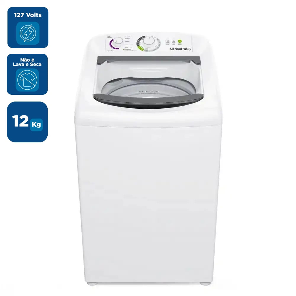 Lavadora de Roupas Consul 12Kg com Dosagem Econômica e Ciclo Edredom Branca CWH12BB – 127 Volts - Image 2