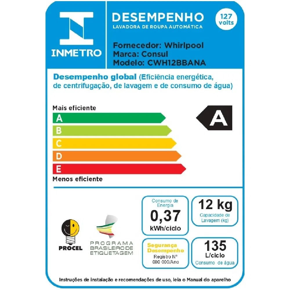 Lavadora de Roupas Consul 12Kg com Dosagem Econômica e Ciclo Edredom Branca CWH12BB – 127 Volts - Image 11