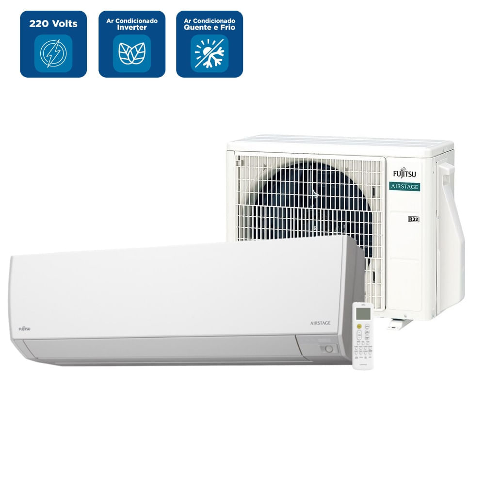 Ar Condicionado Split Hi Wall Inverter Fujitsu Airstage Premium 9000 BTU/h Quente e Frio ASBG09KMBA - 220 Volts - Image 2