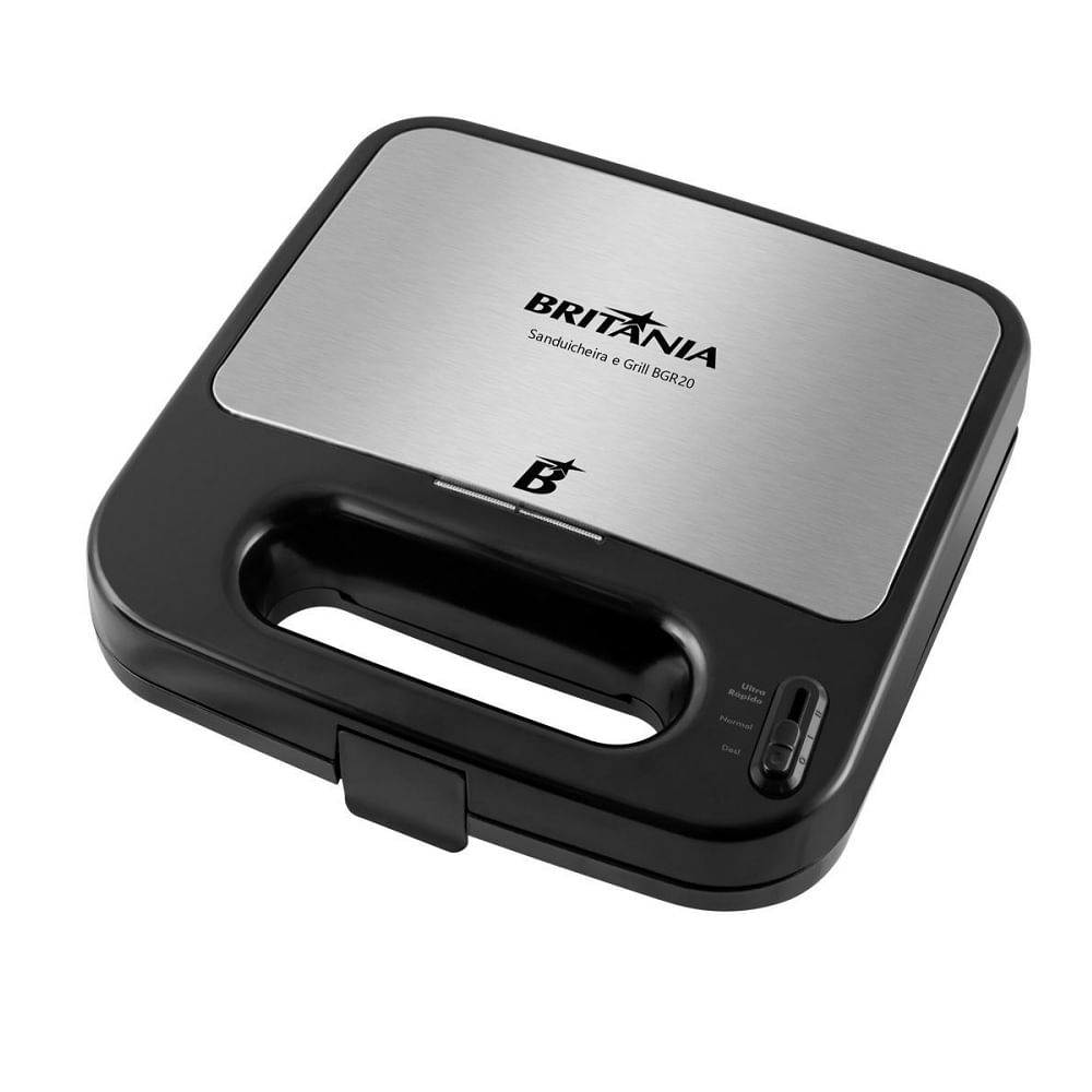 Sanduicheira e Grill Britânia Antiaderente Preta BGR20 – 220 Volts - Image 4